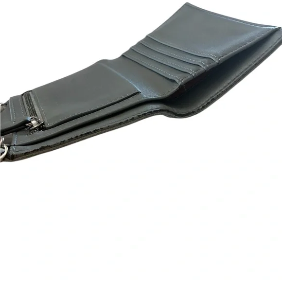 Stella McCartney Falabella small flap wallet in grey faux leather - Picture 6 of 8